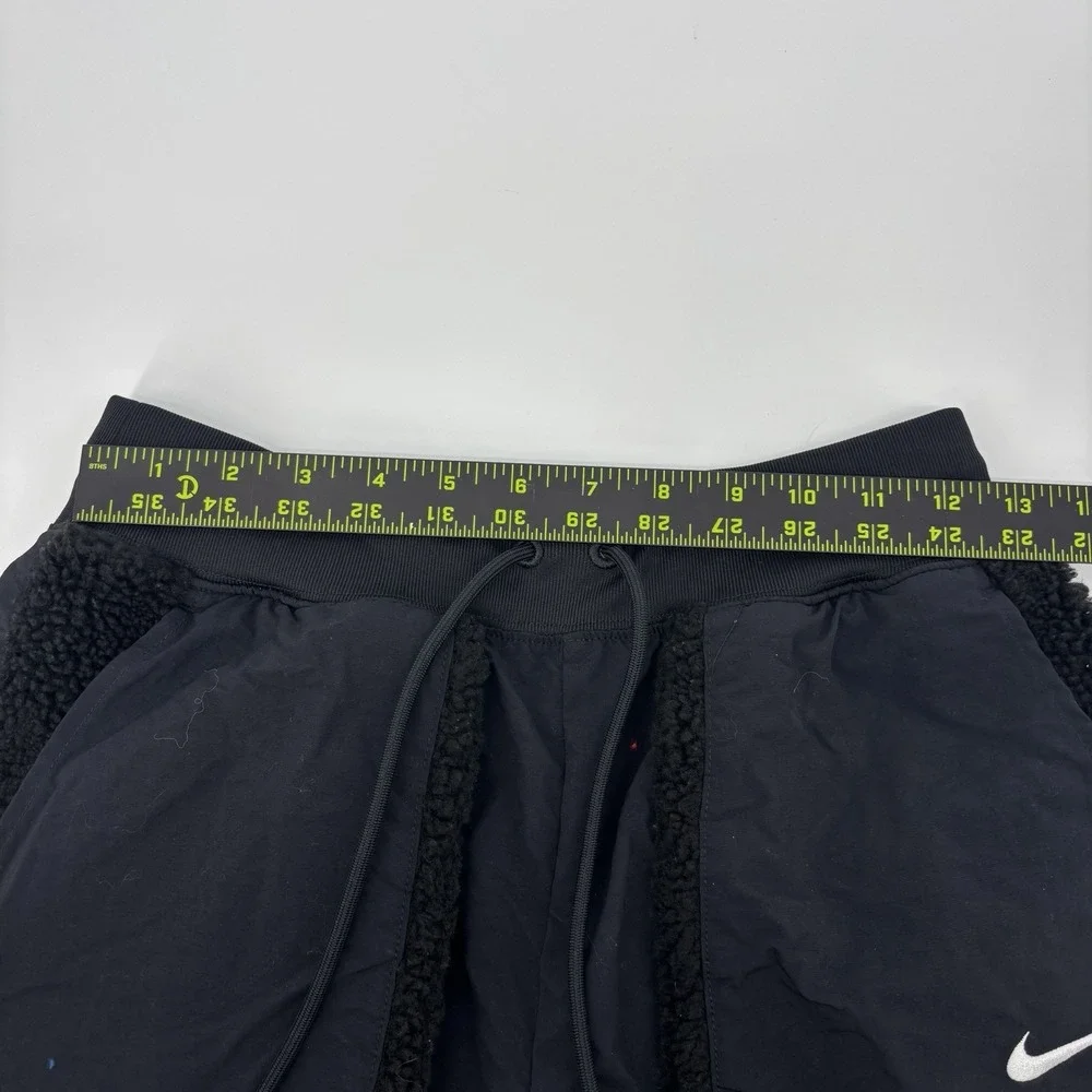 Nike Essential‎ Loose Fit High Rise Black Fleece Jogger Pants Womens Small